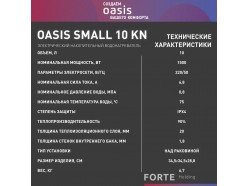 Электрический накопительный водонагреватель OASIS 10 KN (1,5 кВт, 10 л, 8 бар, эмаль, клапан, до 48 ч, нижнее подключ.)